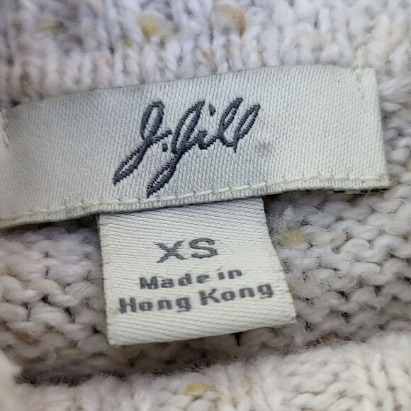 J.Jill all season textured sweater with turtle neck, cream with tan specs - Picture 6 of 10